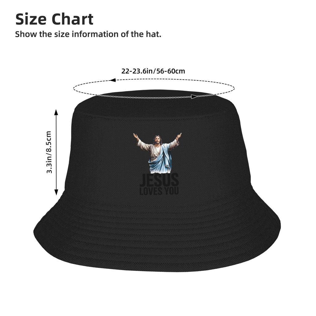 Jesus Loves You Bucket Hat Panama Bob Hats Outdoor Cool Autumn For Summer Beach Fishing Unisex Fisherman Caps