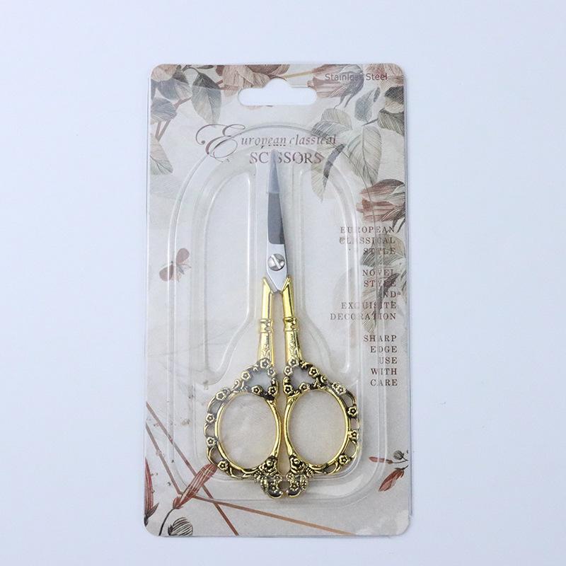 Retro Plum Blossom Stainless Steel Multi-purpose Scissors for Embroidery, Tea Bags, Sewing, and Office Use.