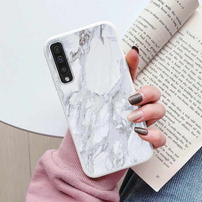 Case For Samsung Galaxy A50 A30S A50S A70 A51 A71 Cover Protective TPU Fundas Fashion Marble Stone Texture Coque Capa Silicone