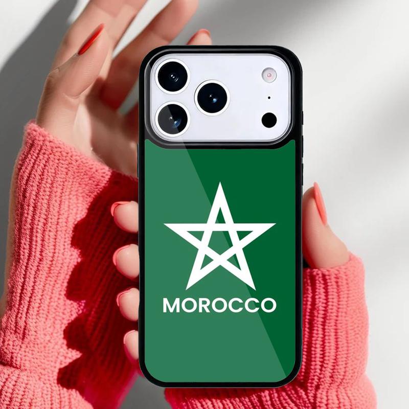 Marokko Flagge Wappen weiche Handyhülle für iPhone 17 16 15 14 13 Pro Max Rückabdeckung für 12 11 Pro Hülle