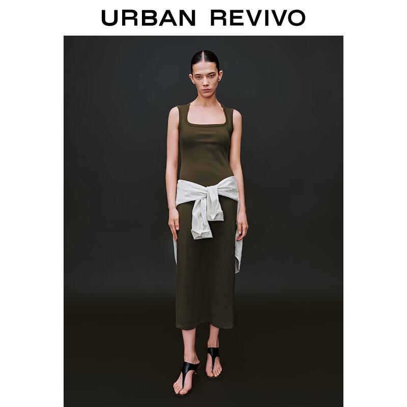 UR2025 Women's Pleated Sleeveless Maxi Dress with Back Slit