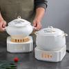 Jingbaodi Ceramic Double-Ear Soup Pot with Candle Heater