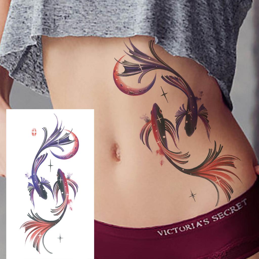 1 Sheet Black Henna Mandala Fake Jewels Temporary Sleeve Tattoos For Women Girls Forearm Waist Chest Back Tattoo Sticker Decal