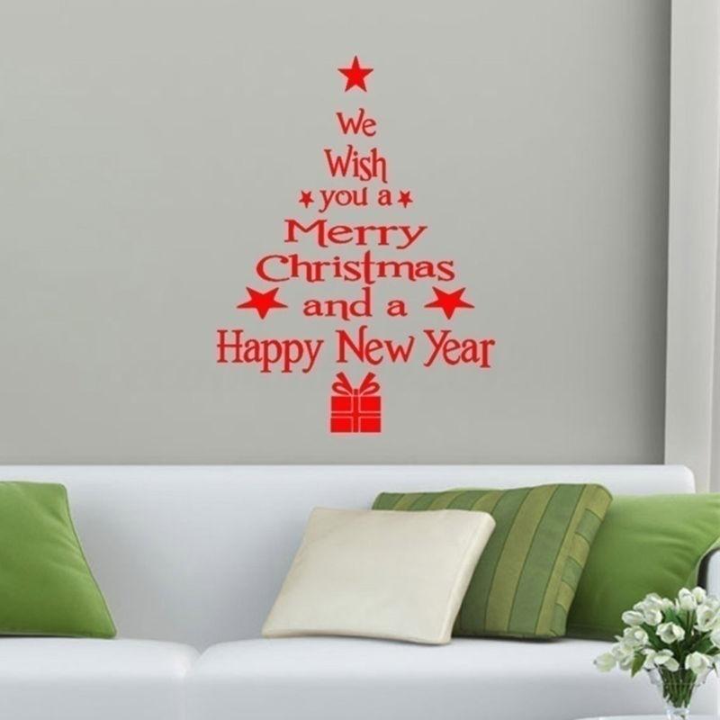 Removable Merry Christmas Tree Wall Stickers Art Vinyl Decal Home Window Decoration