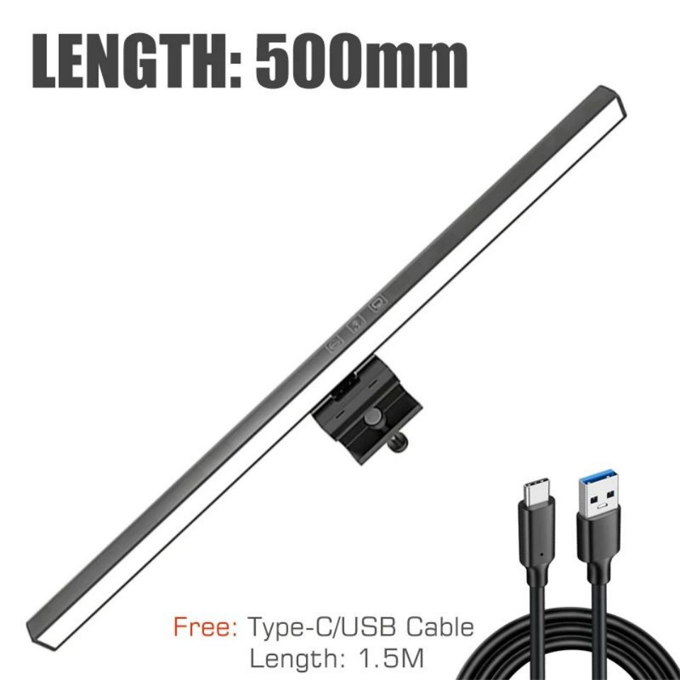 LED Desk Lamp LED Computer PC Monitor Screen Light Bar Stepless Dimming Reading USB Powered Hanging Table Lamp
