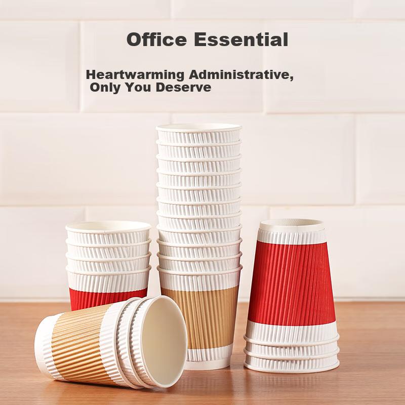 MARYYA Disposable Paper Cups, Thickened Insulated Anti-Scalding Medium-Sized, 40 Pieces, for Soy Milk, Milk Tea, Hot Drinks, Coffee, Home Use, 280ml