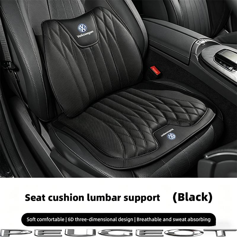 Car Seat Cushion Cover Lumbar Support Waist Cushioning For VW GTI Polo Golf Passat B6 Jetta Tiguan Arteon CC Taigo T-ROC Hub Cap
