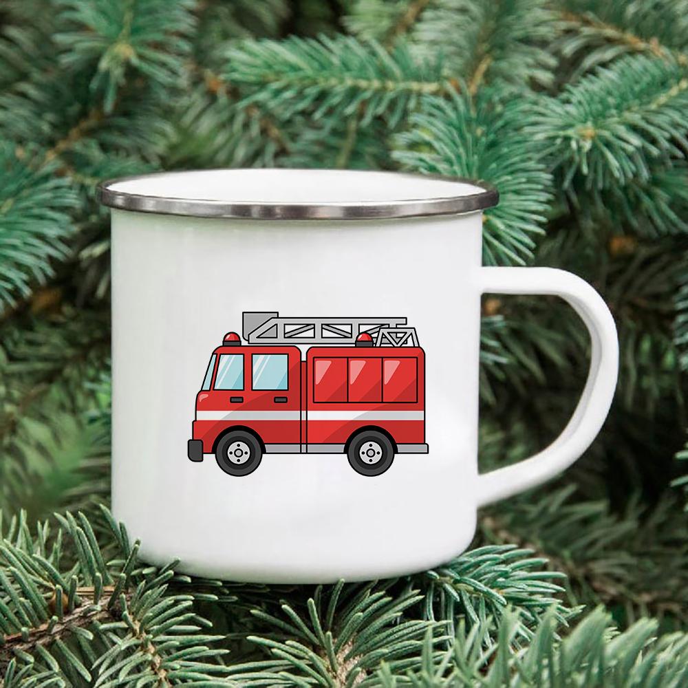 Rainbow Print Enamel Coffee Mugs Car Sibling Cup Outdoor Camping Tea Cups Tourist Tableware Picnic Utensils Creative Hiking Gift