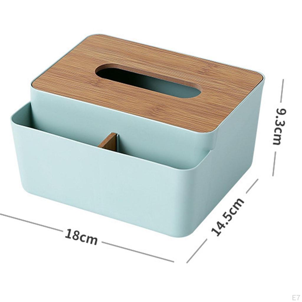 Multifunctional Tissue Box Cover Holder Desk Organizer Rectangle Bedside Decorative for