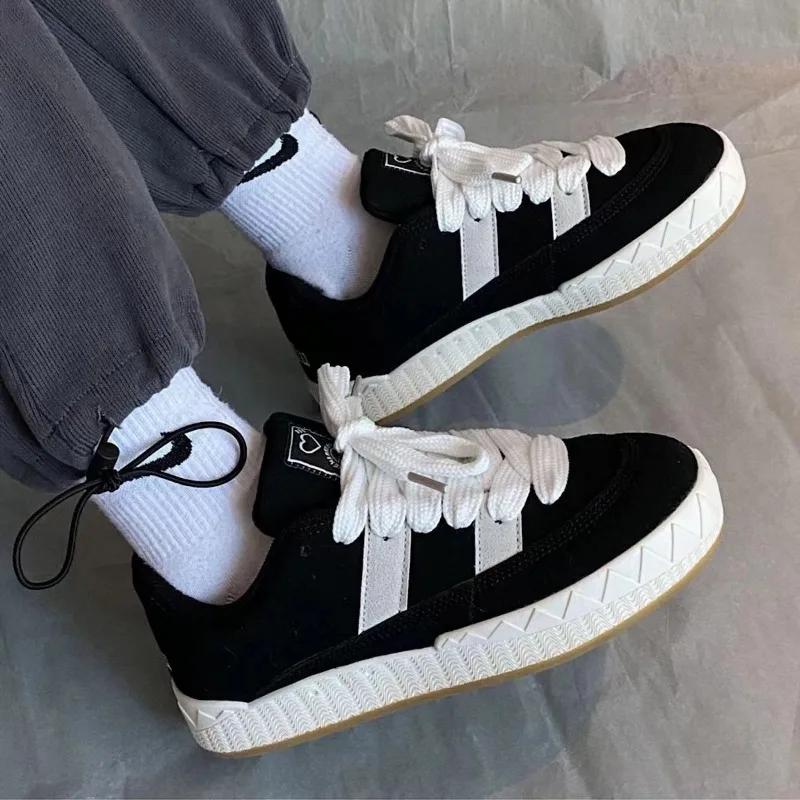 Fashion Black Men Casual Sneakers Designer Man Vulcanized Shoes Sneakers Synthetic Leather Spring Autumn Lace Up Ladies Flats Shoes Man