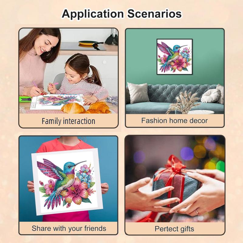1pc Pattern Diamond Painting Kit, DIY 5D Special Shape Crystal Diamond Partial Diamond Painting Mosaic Making Craft Frameles