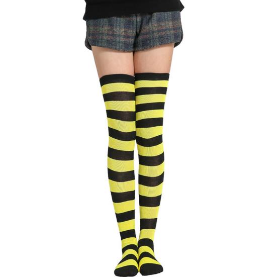 Girl's Sexy Striped Thigh High Long Socks Over The Knee Elastic Stockings
