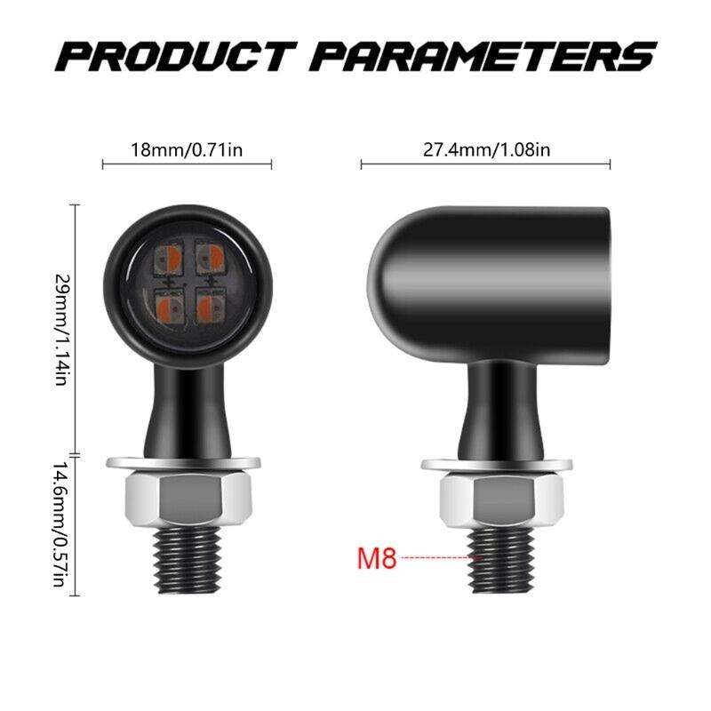 Waterproof & Dustproof LED Motorcycle Turn Signals Compact Motorcycle LED Indicates for Long Lasting Performances & Safe