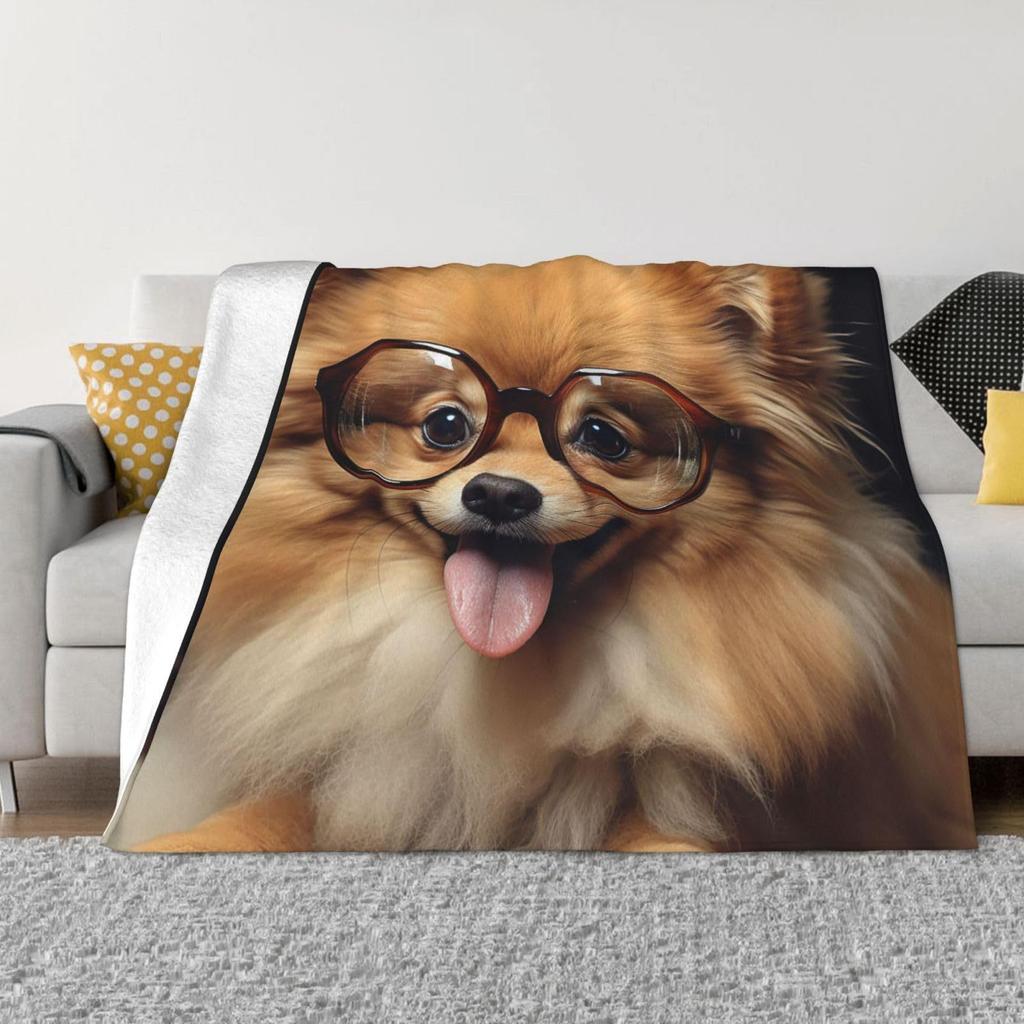 Cute cartoon dog Printed Blanket for Sofa Bed Travel Camping Living Room Office Conditioning Blanket for All Seasons Gifts