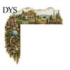 Country Style Wall Art Scenic Countryside Door Frame Corner Decor, Farmhouse Topper Sign, Wooden Scenery Interior Decor Sculpture, Rustic Floral Scene