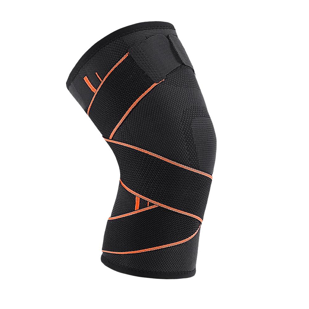 

1Pc Compression Knee Braces With Bandage Sports Running Basketball Fitness Volleyball Knee Sleeves Comfort Elasticity Knee Pad S
