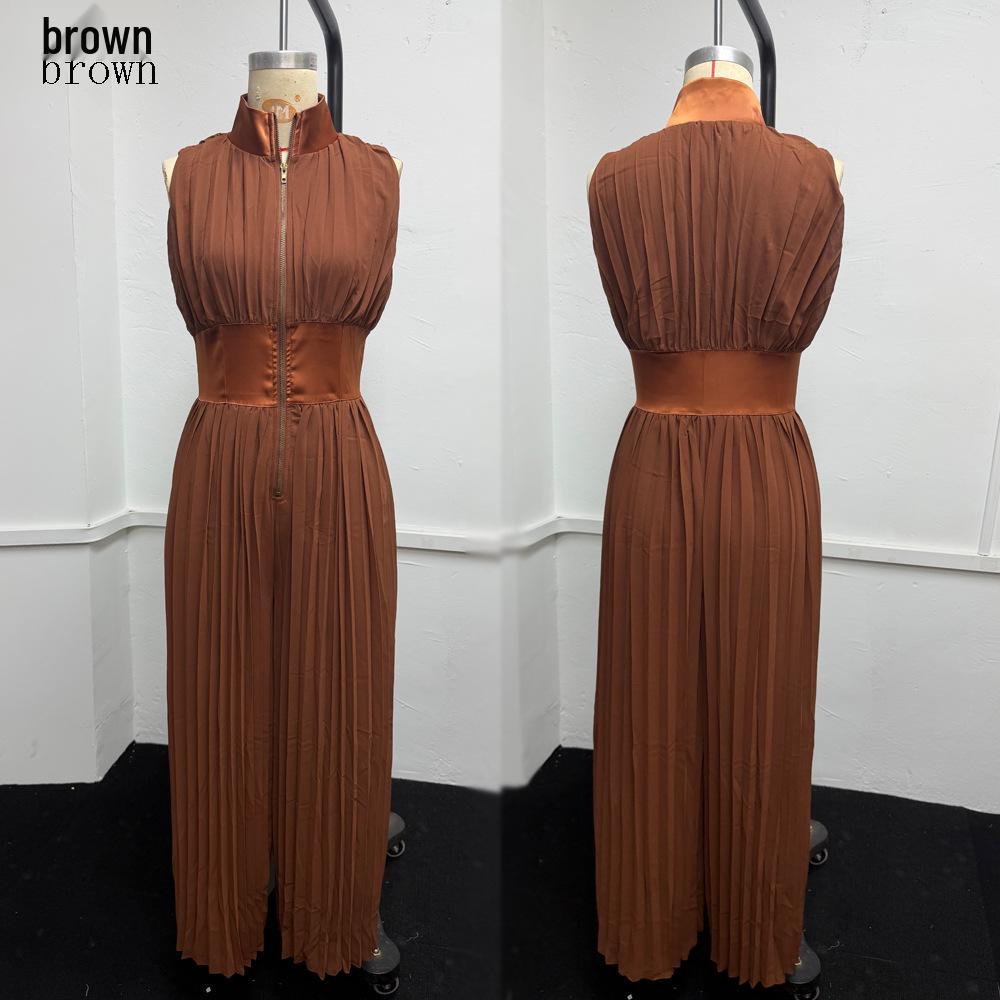 2026 Europäischer & Amerikanischer Stil Sexy Falten-Neckholder-Jumpsuit mit Weißen Weitbeinigen Hosen