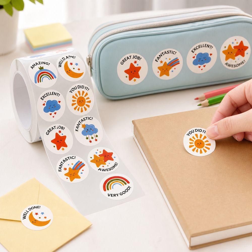 Adhesive Labels Encouragement Stickers Paper Sticker Roll Reward Stickers Student Encouragement