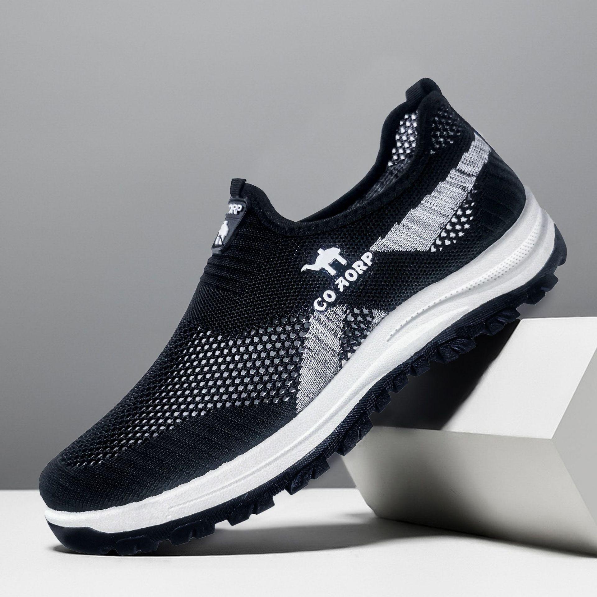 

Middle-aged and elderly walking shoes men s fly-woven mesh shoes cool and thin breathable casual shoes soft-soled comfortable sports shoes 39