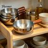 Nonstick Milk Pot with Wooden Handle Instant Noodle Lid And Handle, Stainless Steel Non-Stick Coated Induction Compatible Saucepan for Dorms