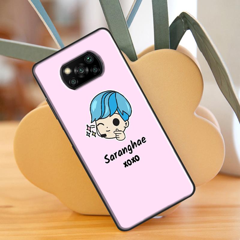 

Чехол с милым корейским шрифтом Saranghae I love you для Xiaomi Mi 11 Lite 9T 10T 11T Pro POCO X3 Pro X3 GT F1 F2 F3 M4 M3 Pro Mi 10Lite