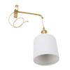Wall Sconce Gold Brass Dimmable Bulb Frosted Finish Ceramic Lampshade Wall Light Fixture for Bedroom