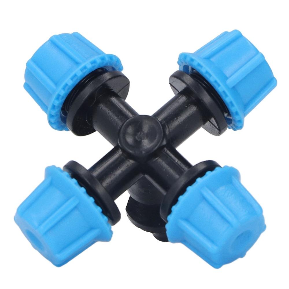20PCS Plastic Cross Atomization Micro Nozzle Four Outlet Misting Sprinkler Nozzle  Horticulture Use