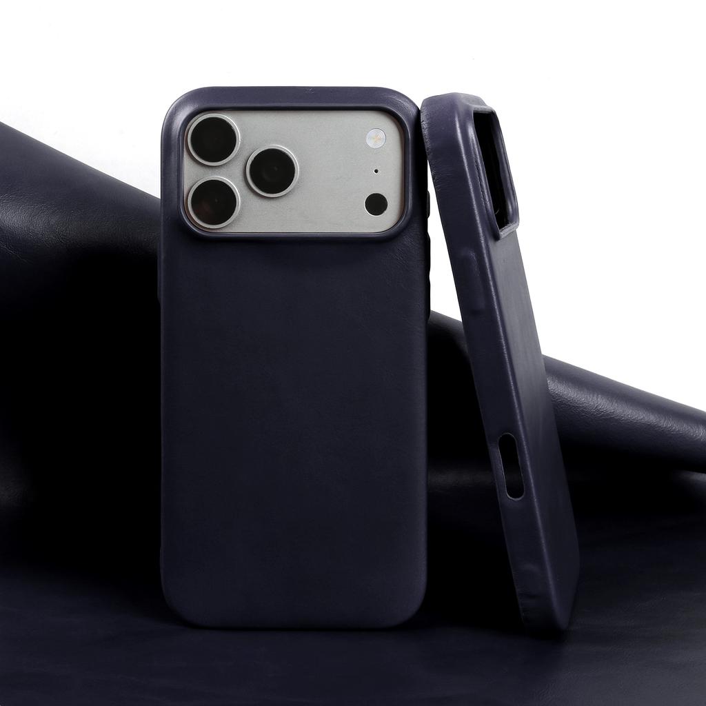 Premium Real Leather Back Case For Iphone 17Pro 16pro Max 15 14 13 12 11 Business Full Covered Protective Cover Phone Cases