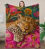 Trendy Leopard Animal Print Art Pattern Ultra Soft Warm Cozy Fluffy Throw Blanket for Living Room Sofa Home Decor