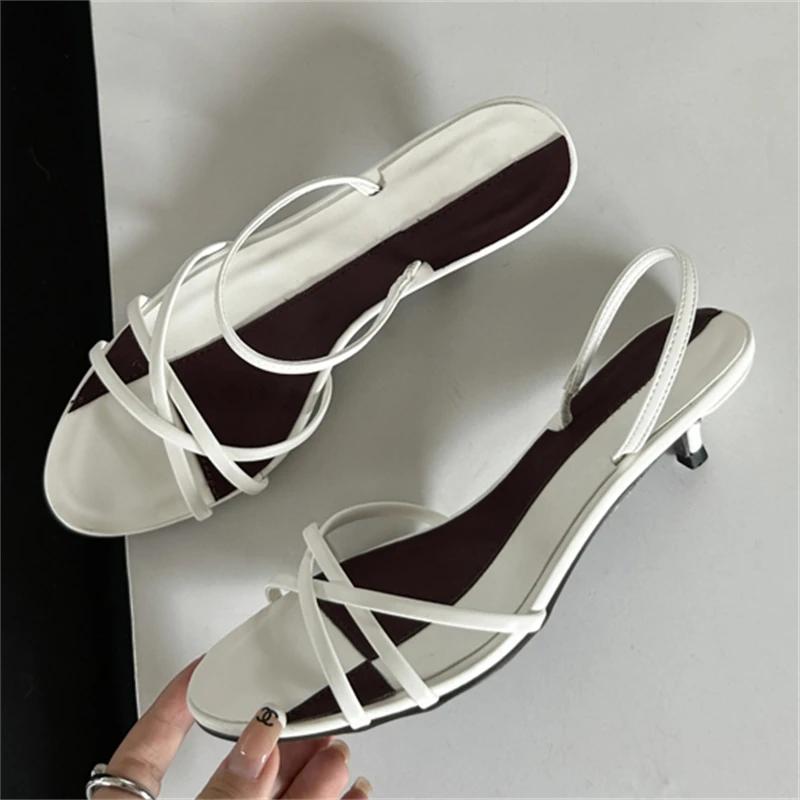 Fashion Eilyken New Summer Design Narrow Band Open Toe Sandals Women Slippers Fashion Thin Low Heels Party Dress Casual Shoes