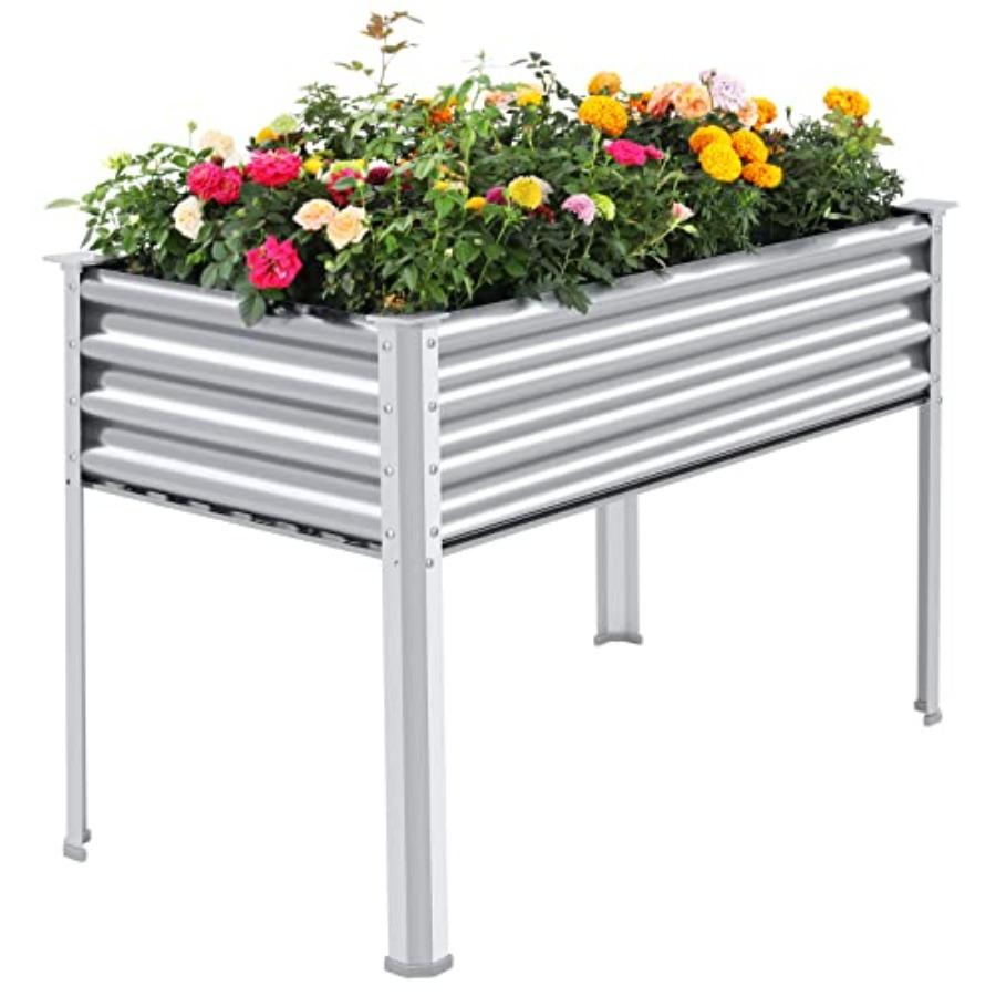 

Galvanized Raised Garden Bed with Legs 48×24×32in Large Metal Elevated Planter Box with Drainage Holes for Backyard Patio Balco United States
