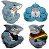 Muscle Shark Car Stickers Waterproof Vinyl Decals Auto Body Window Bumper Decor Motorcycle Helmet Stickers TM333