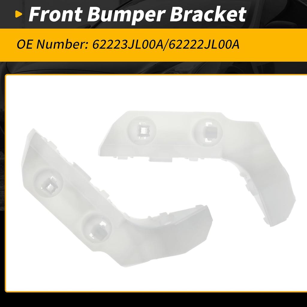 1 Pair Front Bumper Bracket for Infiniti G37 Q60 No.62223JL00A/62222JL00A White Left Right Driver Passenger Side
