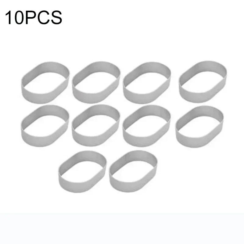10Pcs Aluminum Alloy Oval Mold Lined Paper High-Temperature Baking Tools Making Cakes Cheese Semi Cooked Ring Cakes Egg Tarts