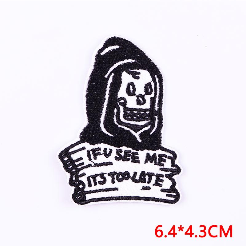 Punk /Horror Movies Embroidered Patches Iron On Patches For Clothing Dinosaur Patch Jackets Jeans Sew Embroidery Stickers Diy 