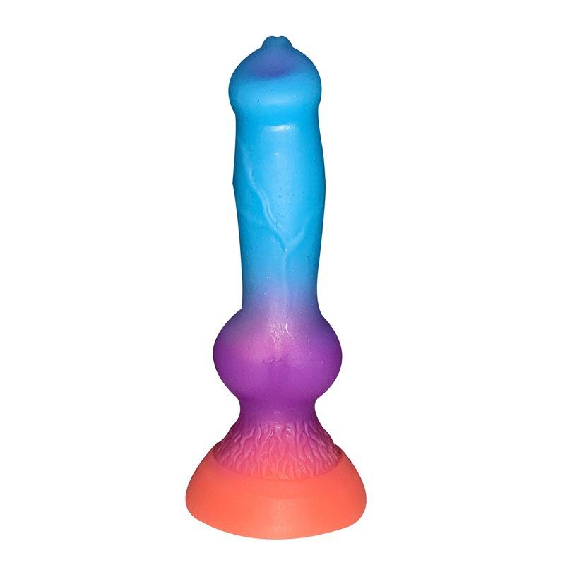 Glow-in-The-Dark Realistic Canine Dildo - Animal Shape Fantasy Toy for Women, Liquid Silicone Adult Sex Toy, Extra Soft Penis Stimulator