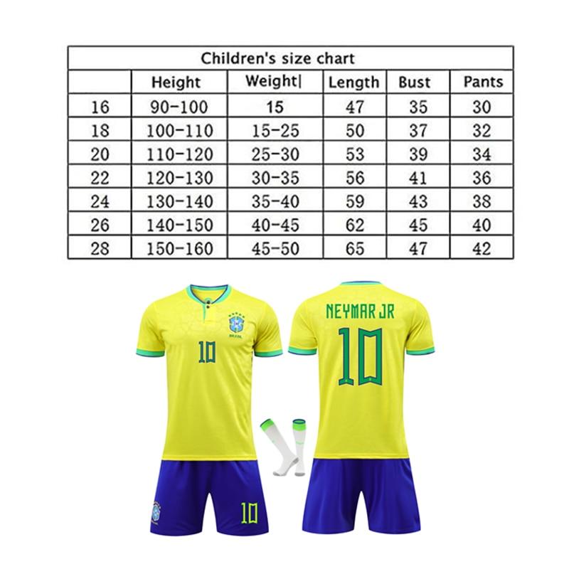 Kids Sports Gear Brazil Neymar Football Jersey Set Yellow