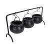 Halloween Cauldron Decorations ABS Iron Flame Pattern Mysterious Black Witches Candy Bucket for Home Outside Performance