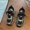 Dad shoes women's velvet black shoes new spring and autumn versatile muffin thick sole heightening casual sports shoes