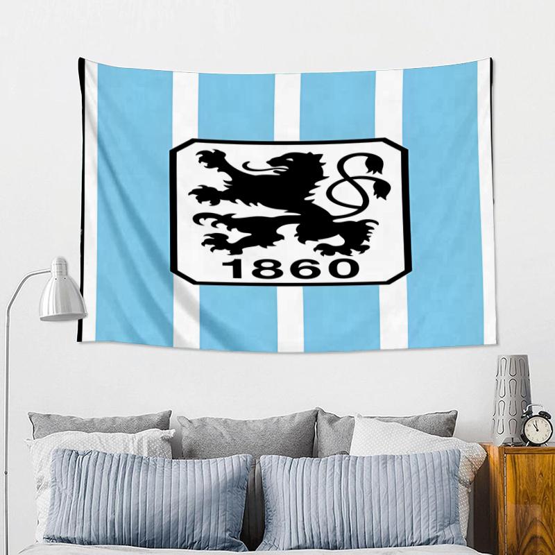 Mun-chen Lion Emblem Printed Tapestry, Fabric Tapestry Wall Hanging Decoration for Bedroom, Living Room, Dorm Room Home Party Fan Gifts