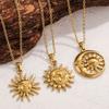 Sun Pendant Necklace, New Light Luxury Retro High-end Necklace Gift.