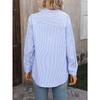 Autumn Loose Commuting Casual Long Sleeved Striped Women's Blouses & Shirts