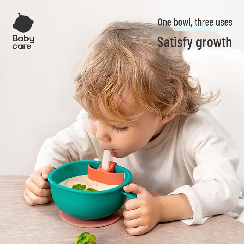 Babycare 3-in-1 Suction Feeding Bowl with Straw