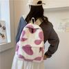 Autumn and winter furry silk scarf backpack casual small fresh make-up bag is now popular women's bag