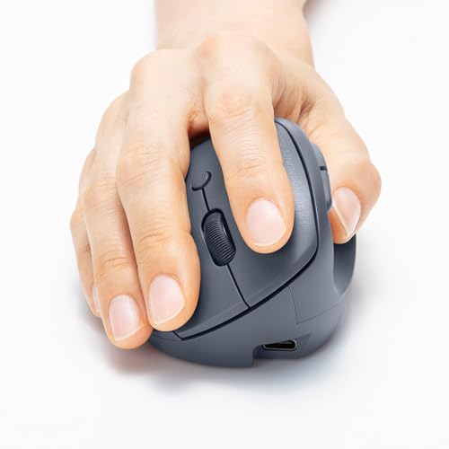 SANWA SUPPLY MA-EWBS522BK Silent Wireless Compact Ergonomic Mouse (Rechargeable, 5 Buttons, Black)
