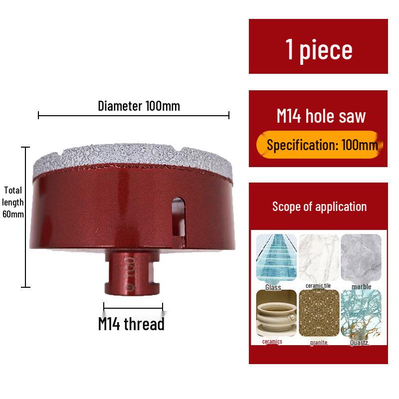 Pânză diamantată brazată M14 pentru gresie, marmură, piatră, sticlă - Bit de găurit pentru polizor unghiular pentru mărirea găurilor