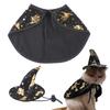 Katzenhexe Kostüm Haustier Halloween Umhang Gold Druck Design Cosplay Umhang Für Katzen Hunde Kleine Tiere Party Festlich Fotografie