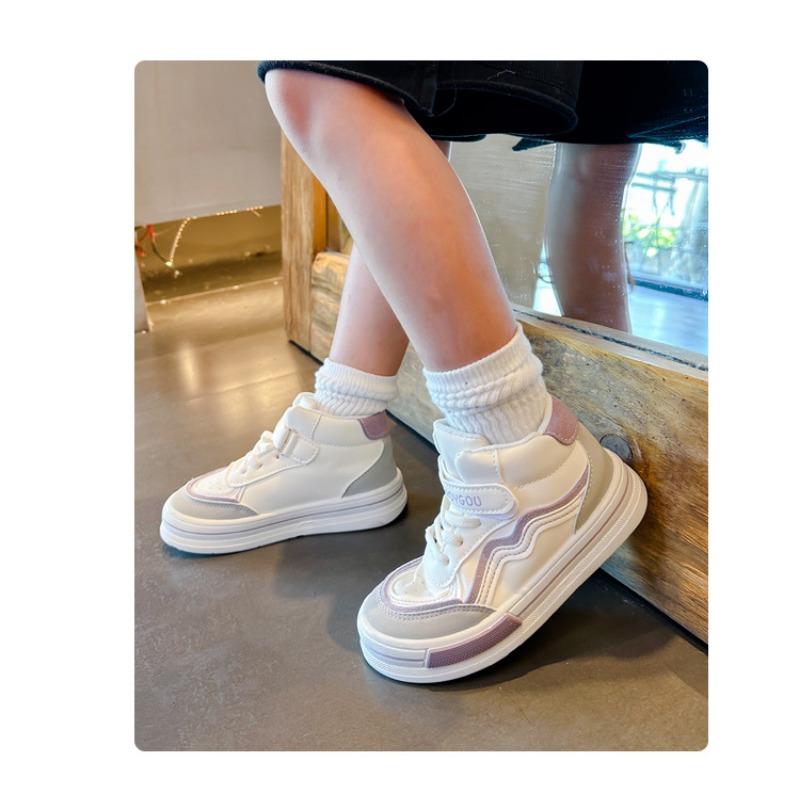 Children's board shoes small white shoes high top daddy shoes casual sports shoes autumn new medium children pupils
