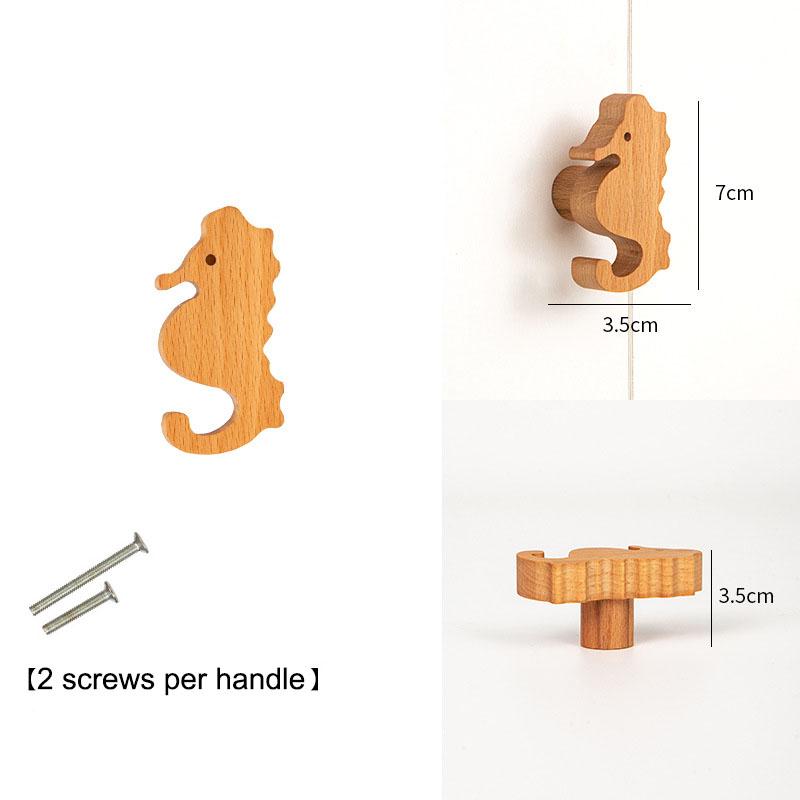 Cabinet Door Handle Children's Room Creative Cute Dinosaur Unique Wooden Animal Drawer Knobs Bedroom Decorative Drawer