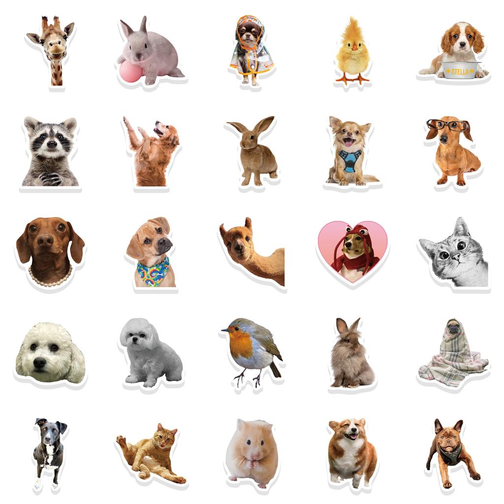 52 Cute Funny Animal Graffiti Stickers DIY Decorative Suitcase Notebook Waterproof Stickers